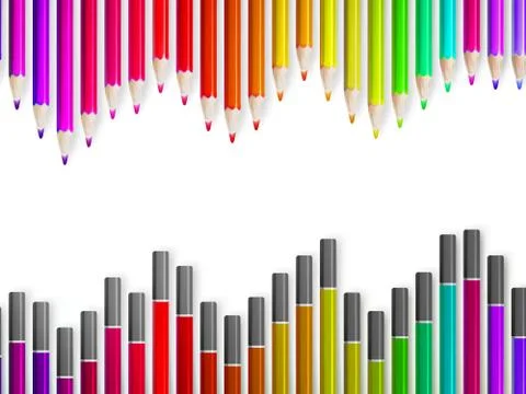 Back to school with multicolored pensils. EPS10 Stock Illustration