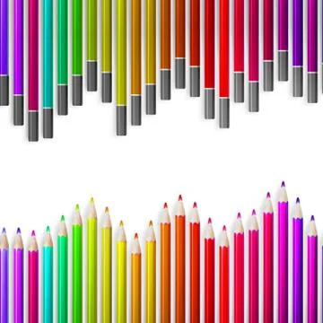 Back to school with multicolored pensils. EPS10 Stock Illustration