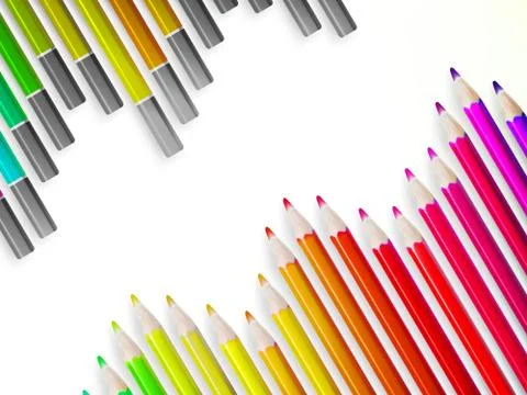 Back to school with multicolored pensils. EPS10 Stock Illustration