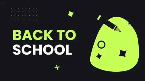 Back To School Neon Green Blob Doodle Animation Video stock 344109791