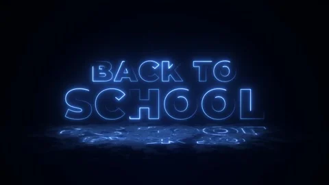 Back to school neon lights animation promote advertising next education or busin 스톡 동영상 254883888