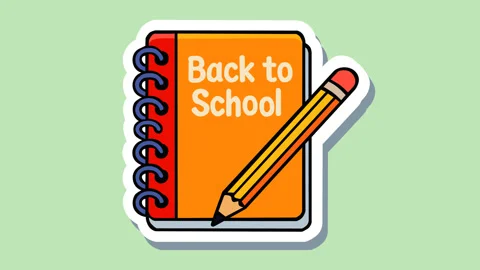 Back to School Notebook and Pencil Education Concept for Learning and Academ Stock Footage 337517052