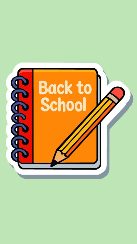 Back to School Notebook and Pencil Education Concept Animation Footage Stock-Footage 337593262