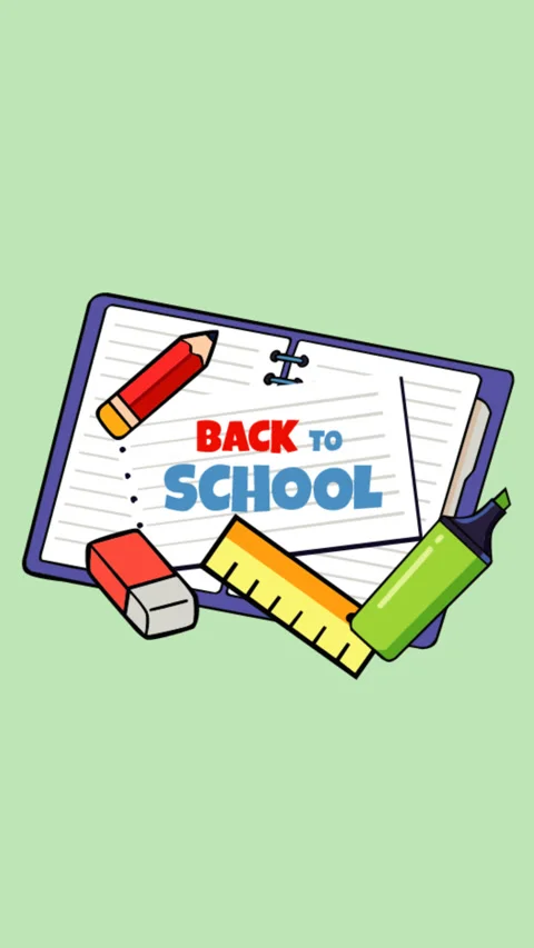 Back to School Notebook and Stationery Education Concept Animation Footage Stock-Footage 337594208
