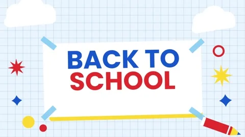 Back To School Notebook Paper Card Text Reveal Video stock 344109802