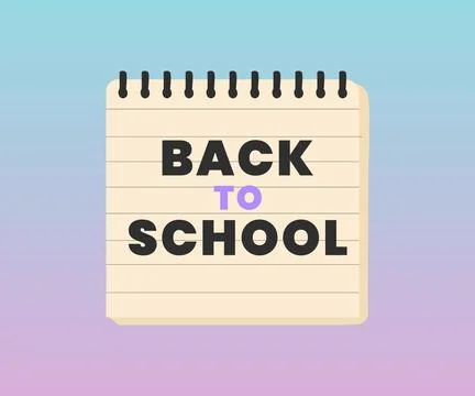 Back To School Notepad With Gradient Background Stock Illustration
