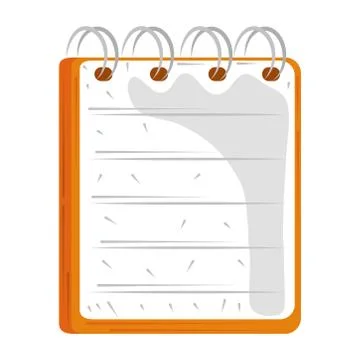 Back to school, notepad with spiral and lines education Stock Illustration