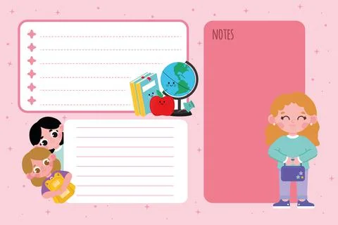 Back to school notes Stock Illustration