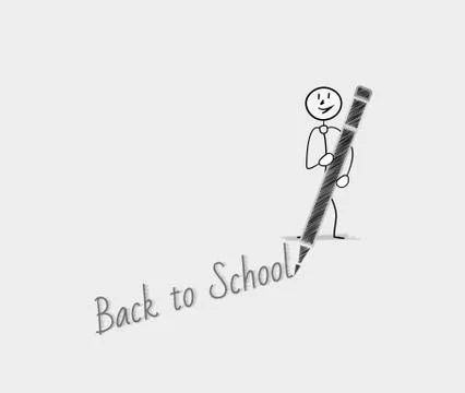 Back to school with one person Stock-Illustration