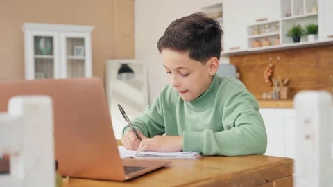 Back to School, Online learning, distance lesson, education at home, technology Stock Footage 139257881