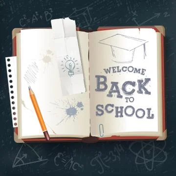 Back to School  open book Stock Illustration