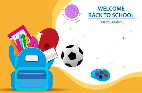 Back to School Orange vector  banner Stockillustratie