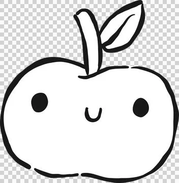 Back to School Outline, Hand Drawn Apple Stockillustratie