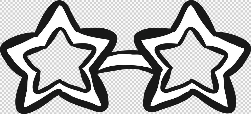 Back to School Outline, Hand Drawn Star Shaped Glasses Stockillustratie