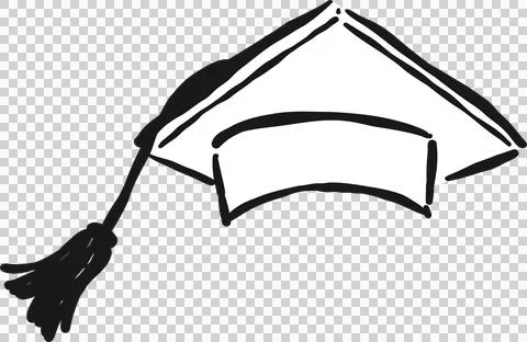 Back to School Outline, Hand Drawn Graduation Cap Stockillustratie