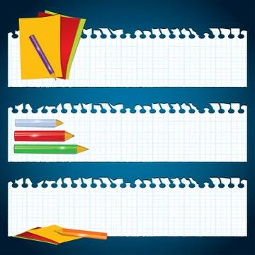Back to school paper banners, eps10 vector illustration Stock Illustration