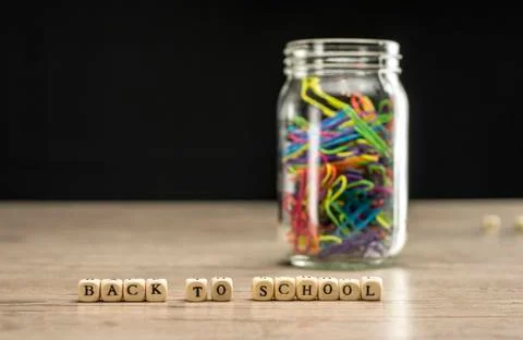 Back to school with paper clips Stock Photos