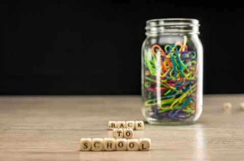 Back to school with paper clips Stock Photos