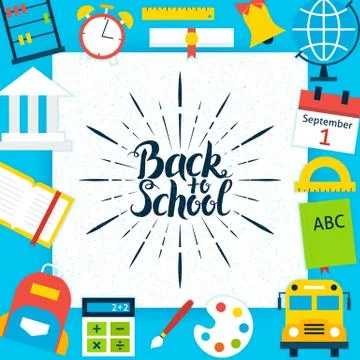 Back to School Paper Template Concept Stock Illustration