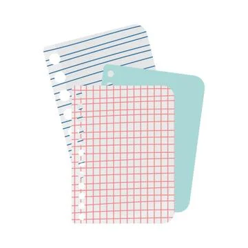 Back to school papers sheet lines grid supply icon Stock Illustration