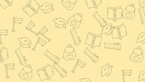 Back to School Pattern Background with Education Icons. Stock Footage 320148707