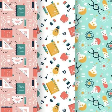 Back to school pattern collection イラスト素材
