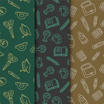 Back to school pattern collection イラスト素材