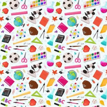 Back to school pattern Illustrazione stock