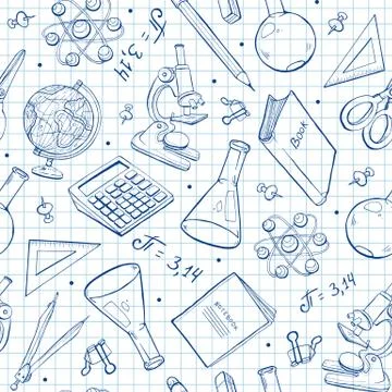Back to school pattern Stock Illustration