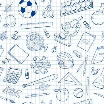 Back to school pattern Stock Illustration