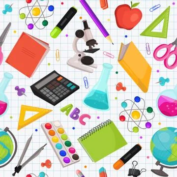 Back to school pattern Stock Illustration