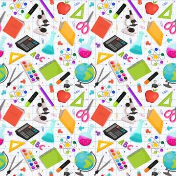 Back to school pattern Stock Illustration