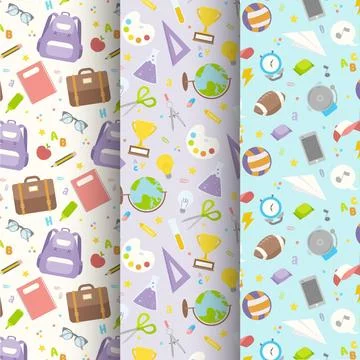 Back to school pattern pack Illustrazione stock