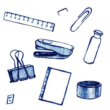 Back to school - pen sketch background. Can be used for wallpaper, pattern fi Stock Illustration