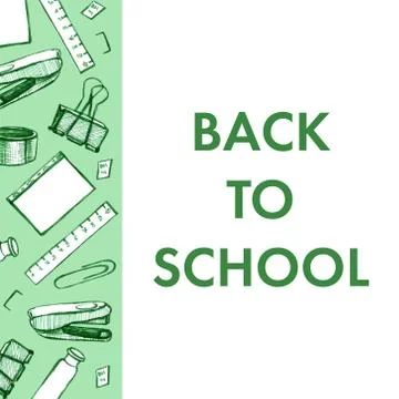 Back to school - pen sketch background. Can be used for wallpaper, pattern fi Stock Illustration