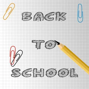 Back to school pencil paperclip Stock Illustration