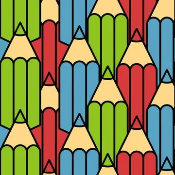 Back to school pencil pattern, teachers day card background concept. School Stock Illustration