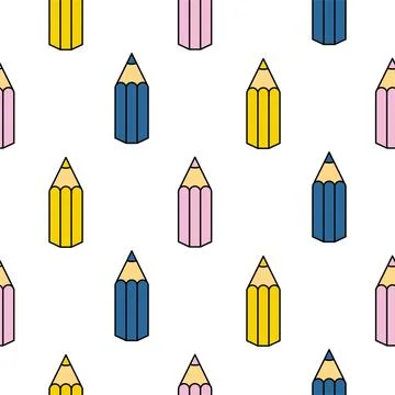 Back to school pencil pattern, teachers day card background concept. School イラスト素材