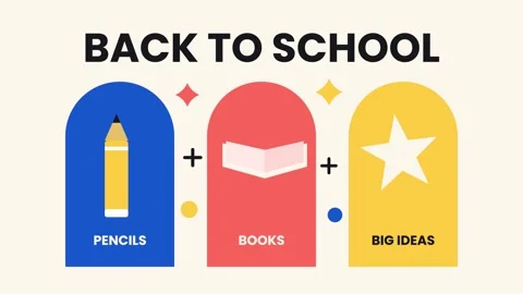 Back To School Pencils Books Big Ideas Intro Video stock 344109788