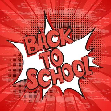 Back to school in pop art style Stock Illustration