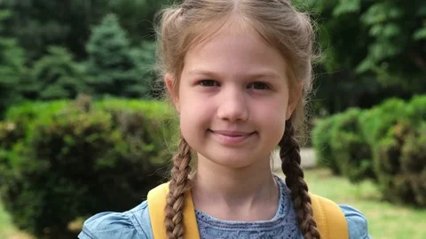 Back to school. Portrait of child elementary school student. Education concept Video stock 200958122