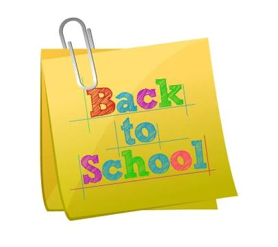 Back to school post illustration design over a white background Illustrazione stock