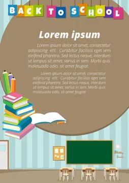 Back to school poster background Illustrazione stock