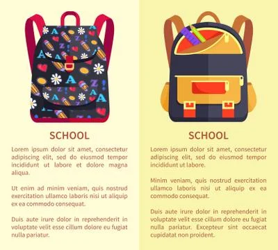 Back to School Poster with Backpack for Child Icon Illustration