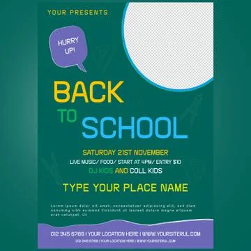 Back To School Poster, Banner, Postcard Design Illustrazione stock
