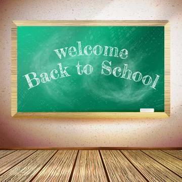 Back to school poster with chalkboard. EPS10 Stock Illustration