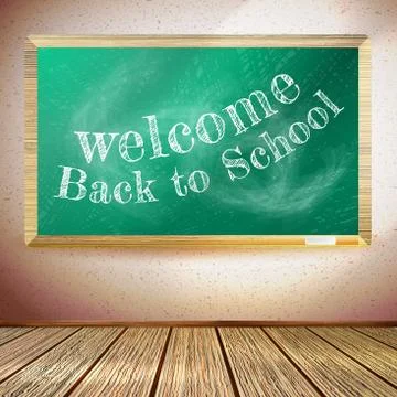 Back to school poster with chalkboard. EPS10 Stock Illustration