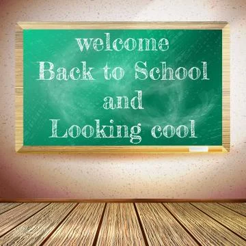Back to school poster with chalkboard. EPS10 Stock Illustration