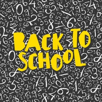 Back to school poster design with numbers pattern background Stock Illustration