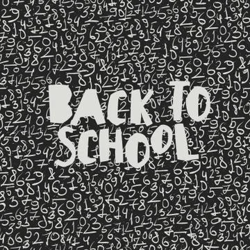Back to school poster design with seamless numbers pattern background 库存插图